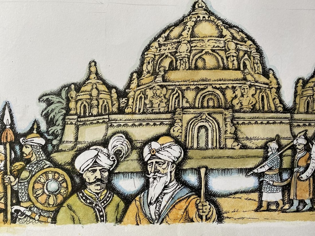 Watercolor, mascara, painting India Litvinov Oleg Arkad'yevich - 5