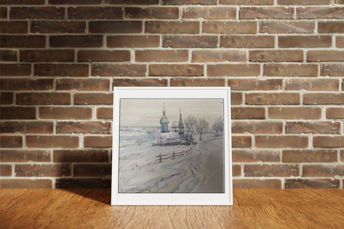 Watercolor painting Cold winter Wihyrovskii Victor - 2