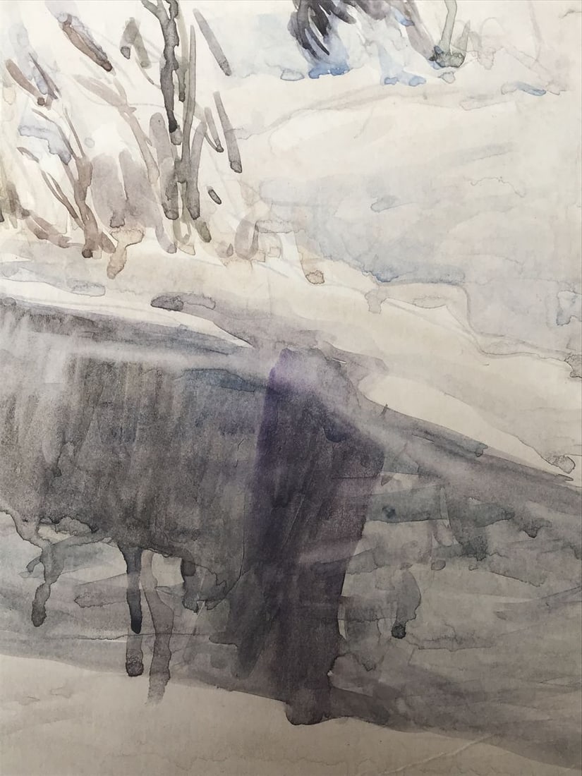 Watercolor painting Winter's end Wihyrovskii Victor - 10