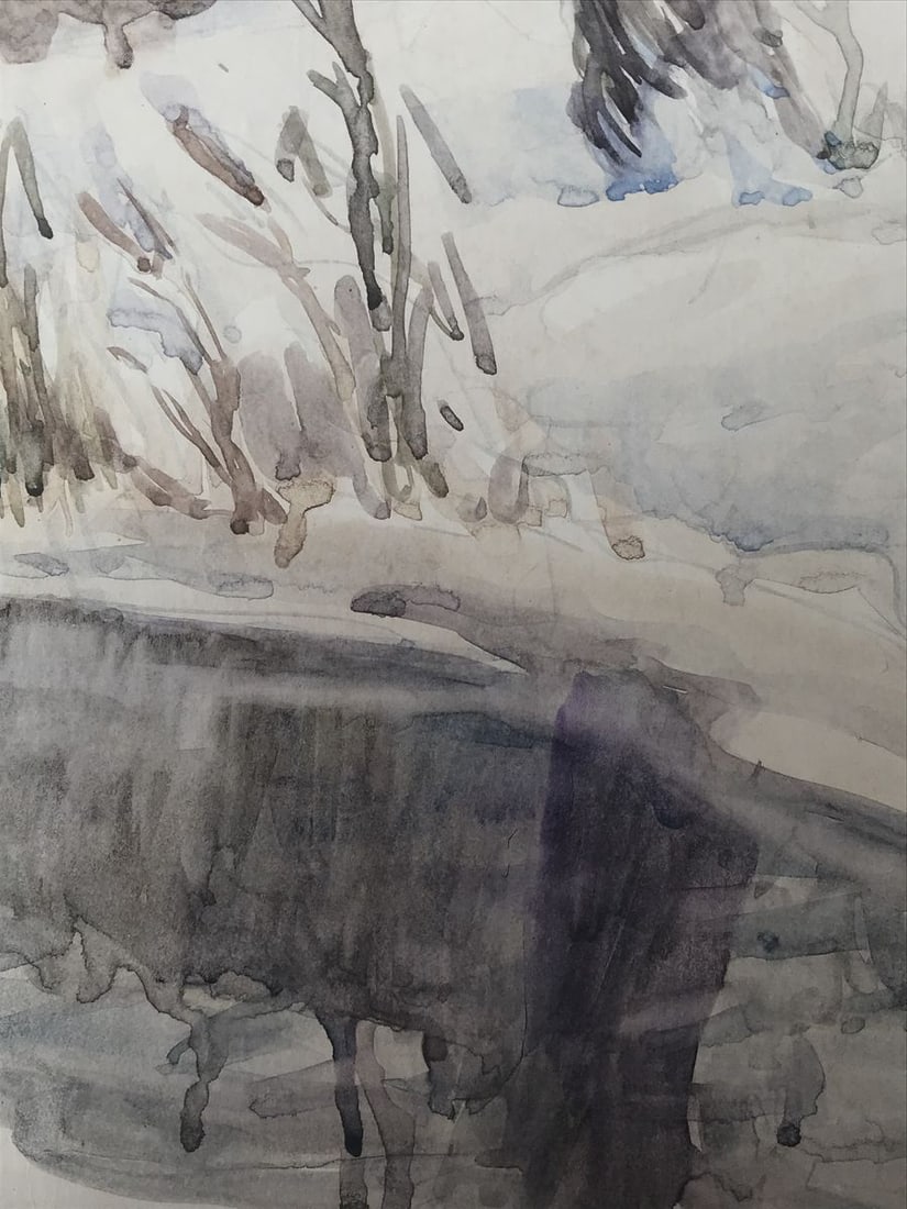Watercolor painting Winter's end Wihyrovskii Victor - 9
