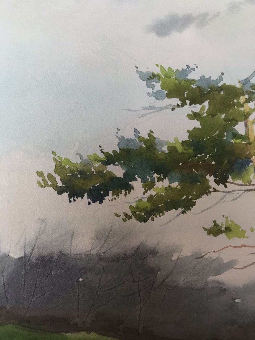 Watercolor painting Rainy day Unknown artist - 6