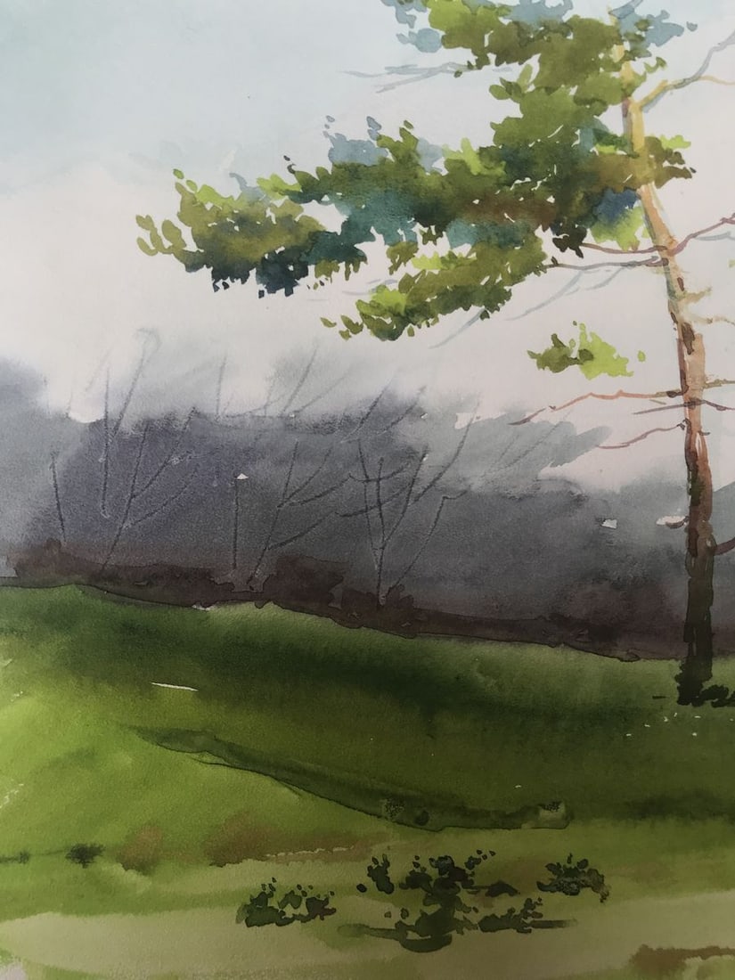 Watercolor painting Rainy day Unknown artist - 8