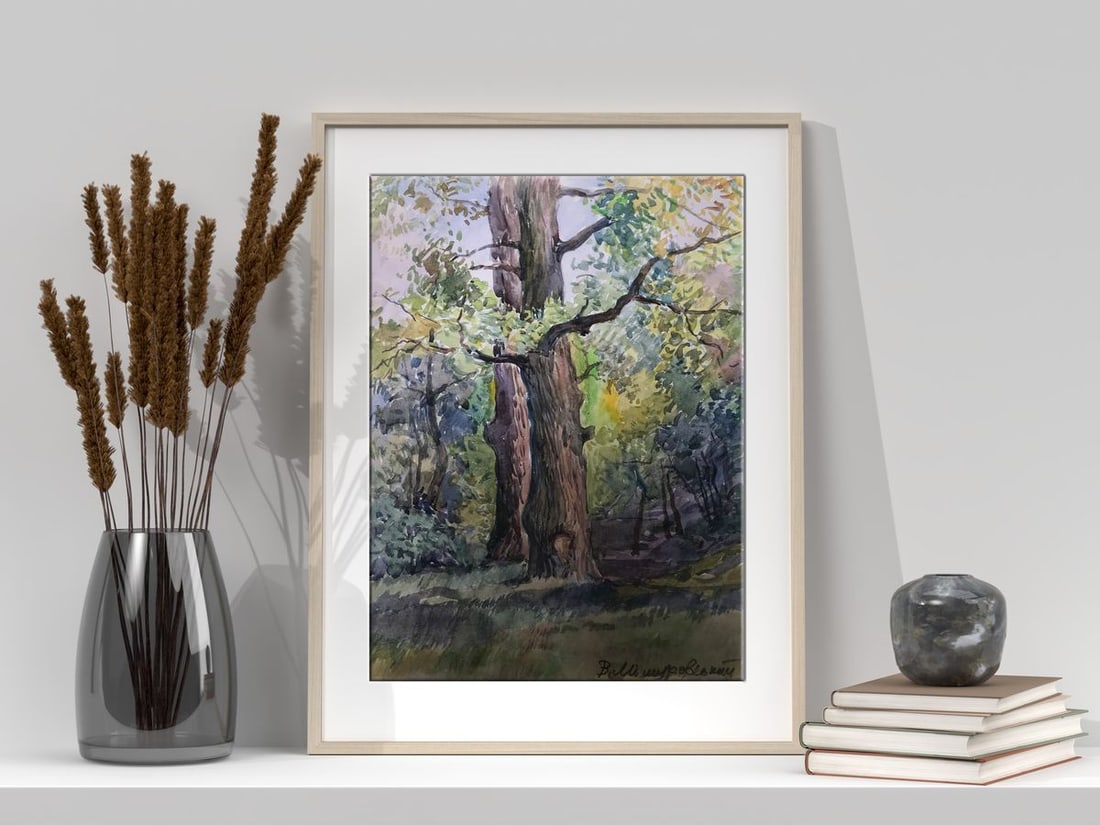 Watercolor painting Once upon a time in the forest Wihyrovskii Victor - 2