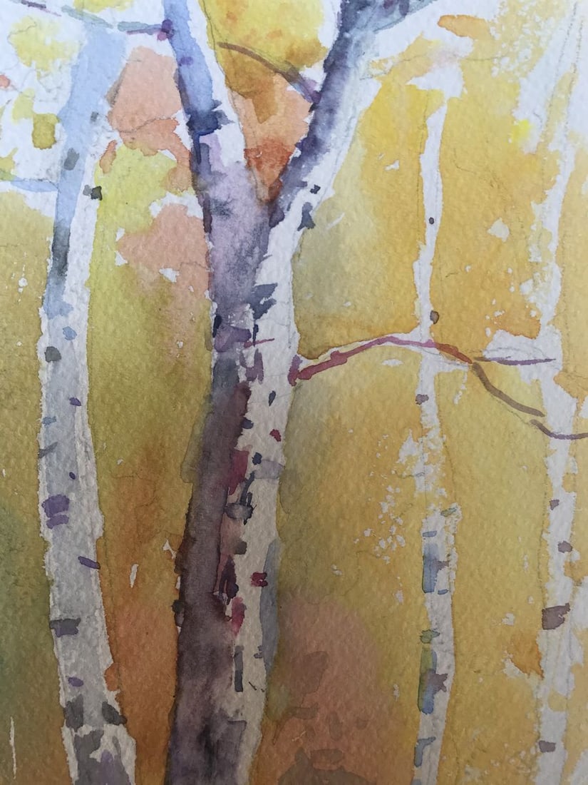Watercolor painting Birch forest Unknown artist - 5