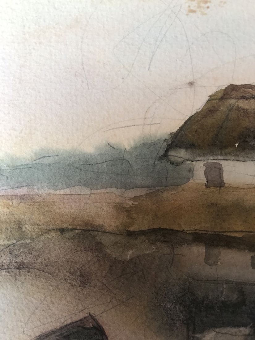 Watercolor painting House on the coast Unknown artist - 4