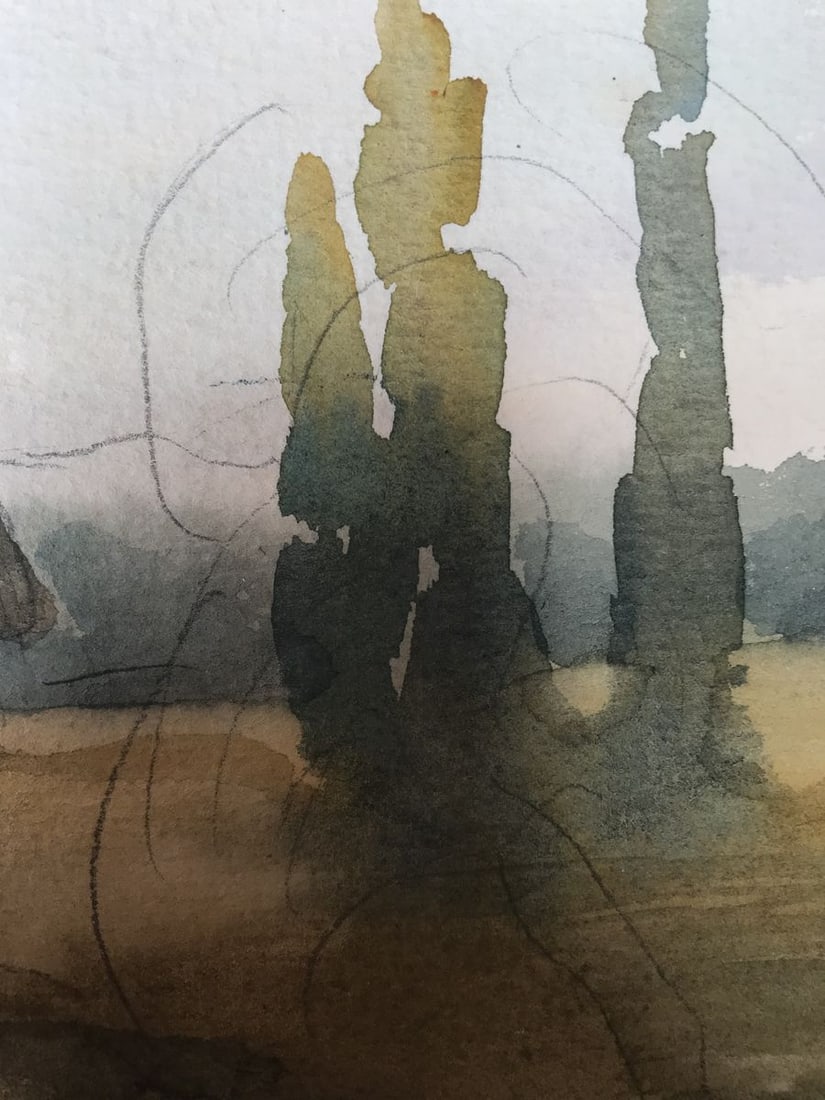 Watercolor painting House on the coast Unknown artist - 9