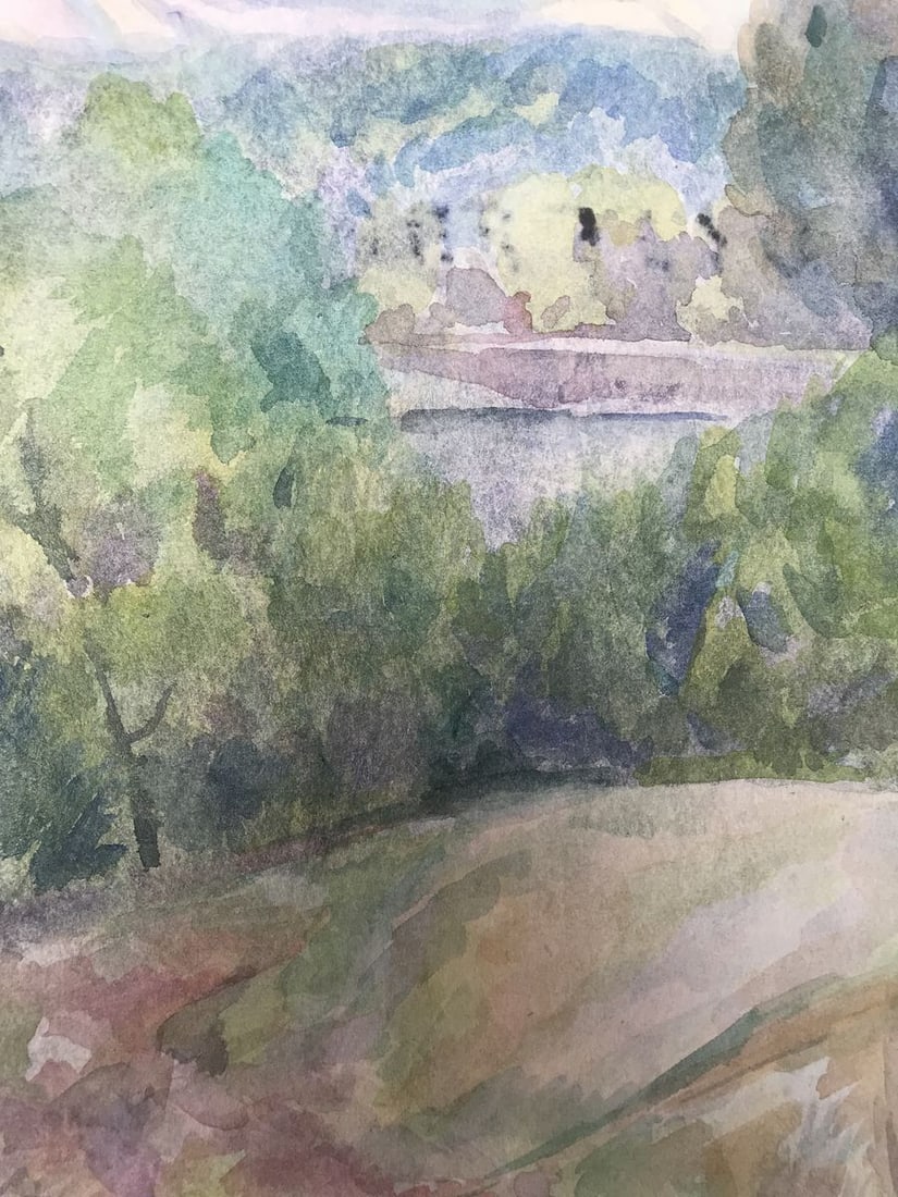 Watercolor painting Rainy day Unknown artist - 7