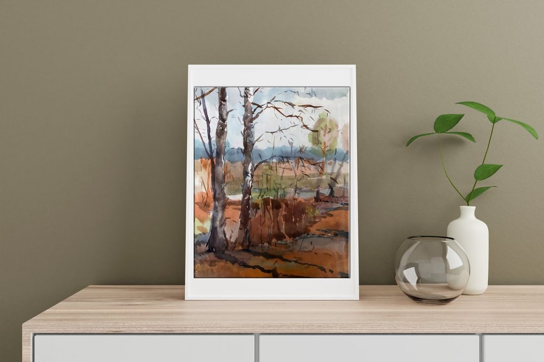 Watercolor painting Autumn day Litvinov Oleg Arkad'yevich - 2