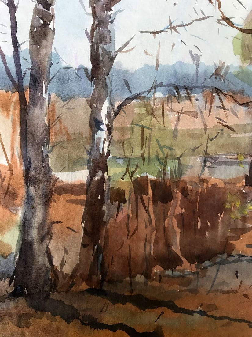 Watercolor painting Autumn day Litvinov Oleg Arkad'yevich - 6