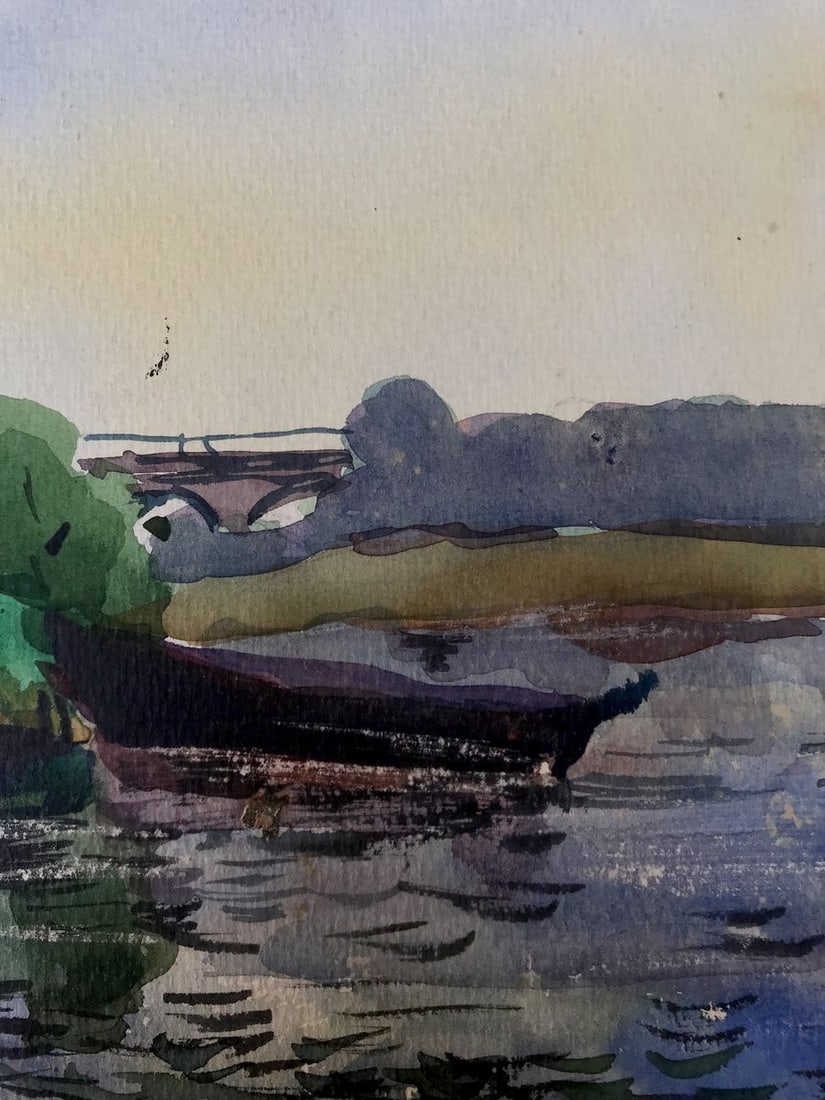 Watercolor painting Boat Litvinov Oleg Arkad'yevich - 11