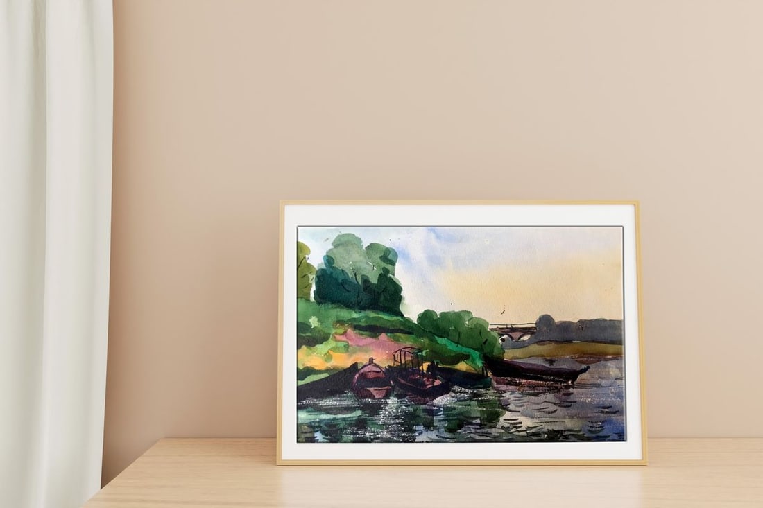 Watercolor painting Boat Litvinov Oleg Arkad'yevich - 2