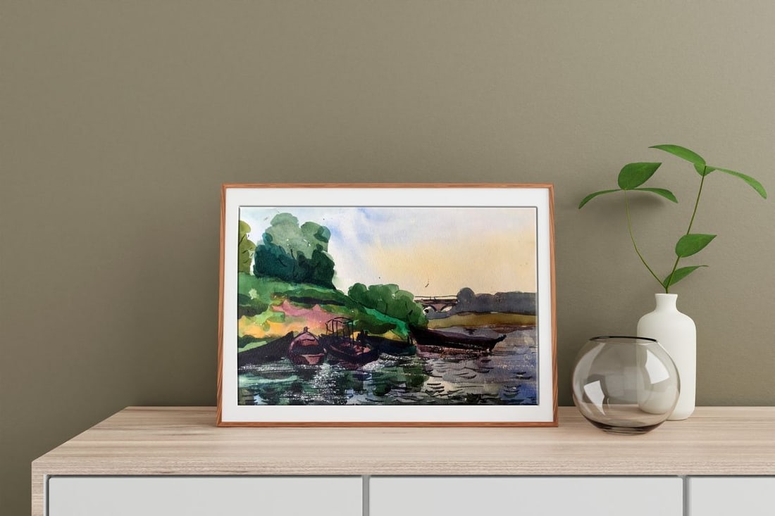 Watercolor painting Boat Litvinov Oleg Arkad'yevich - 3