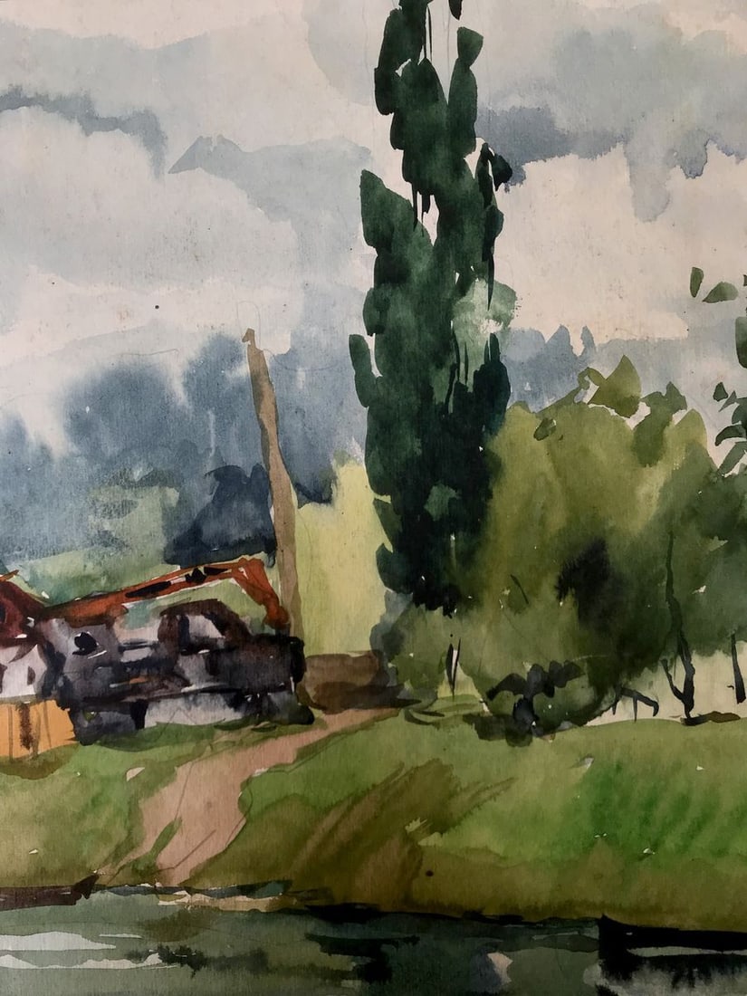 Watercolor painting House by the coast Litvinov Oleg Arkad'yevich - 5