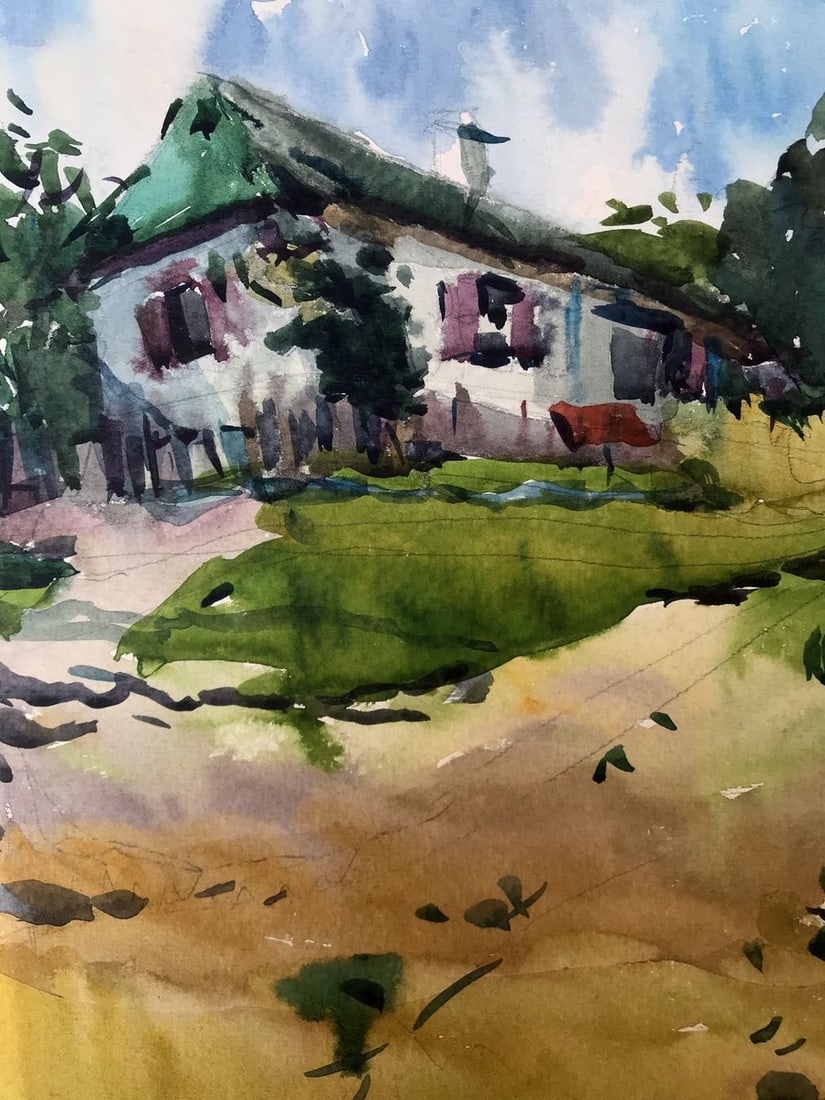Watercolor painting Native home Litvinov Oleg Arkad'yevich - 4