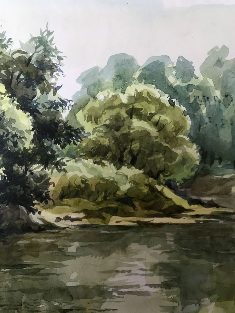 Watercolor painting Lovely day in nature Litvinov Oleg Arkad'yevich - 4