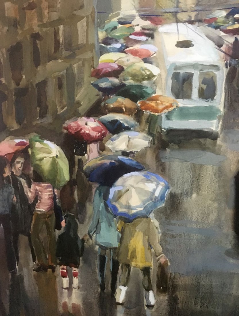 Watercolor painting Rain Palazhchenko Irina - 2