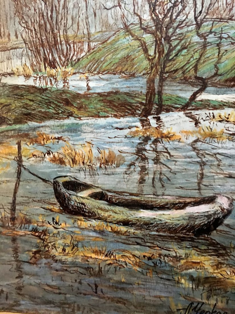Watercolor painting River walk Cherkas A.G. - 6