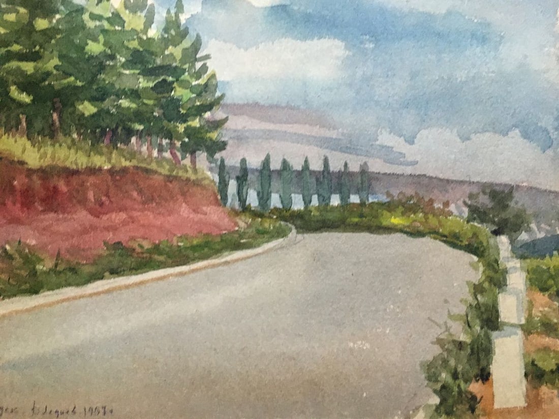 Watercolor painting Road Dmitry Lednev - 5
