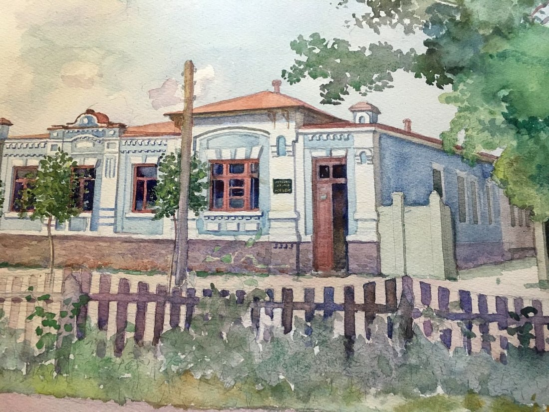 Watercolor painting Museum Dmitry Lednev - 6