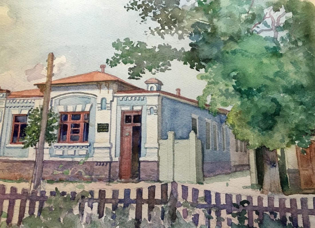 Watercolor painting Museum Dmitry Lednev - 7