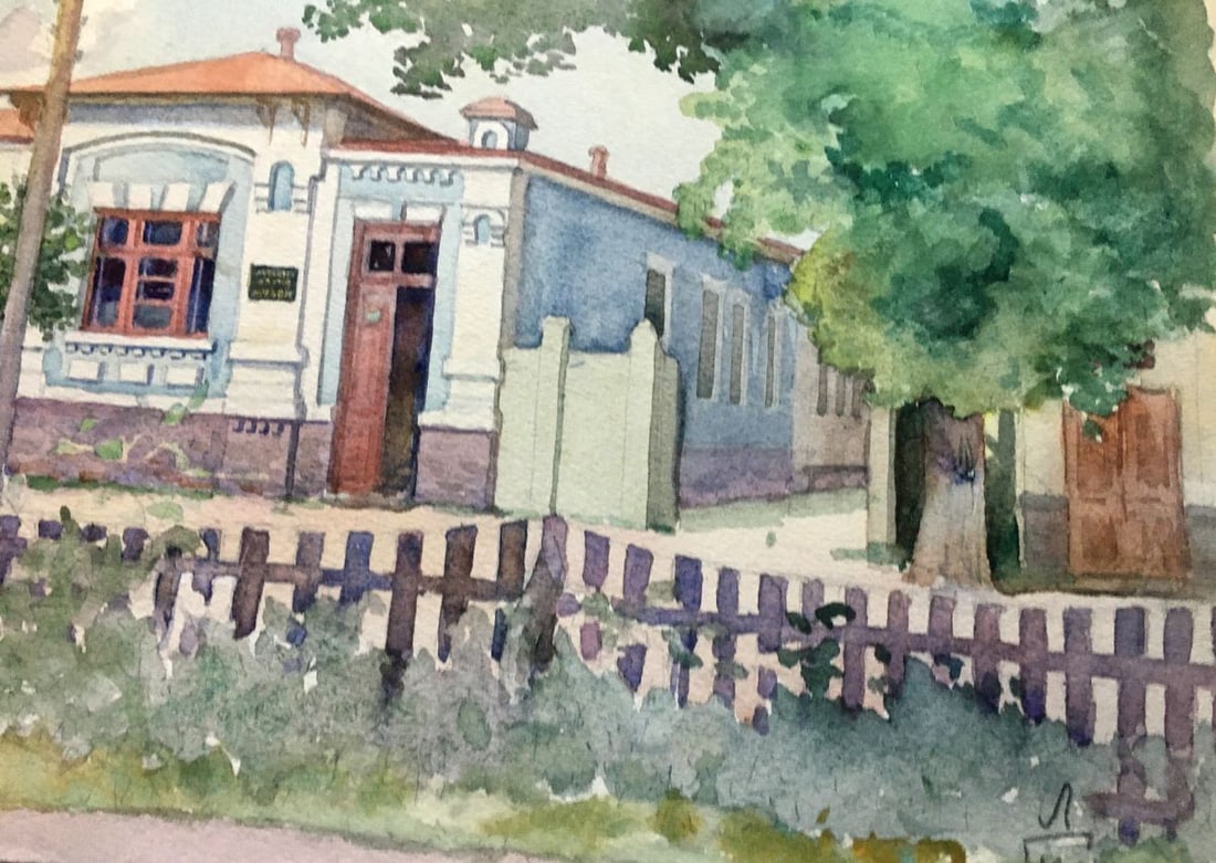 Watercolor painting Museum Dmitry Lednev - 8