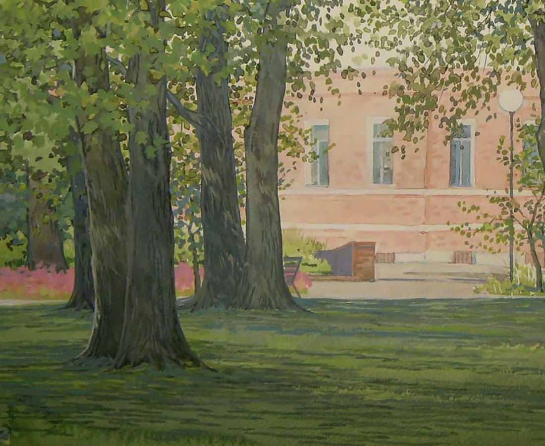Watercolor painting Summer park Valery Savenets - 3