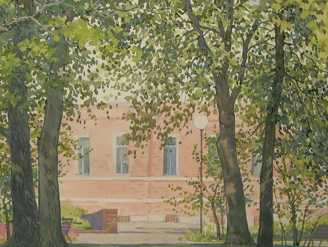 Watercolor painting Summer park Valery Savenets - 6