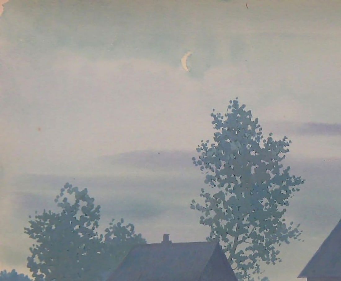 Watercolor painting Summer morning in the village Valery Savenets - 4