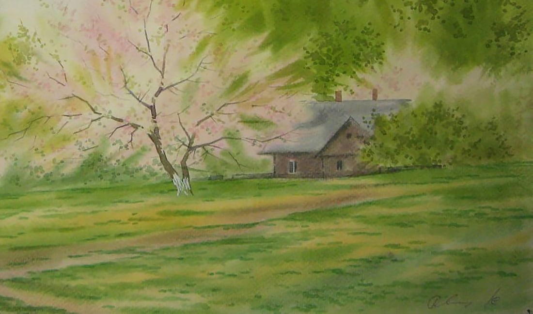 Watercolor painting Warm spring day Valery Savenets - 2
