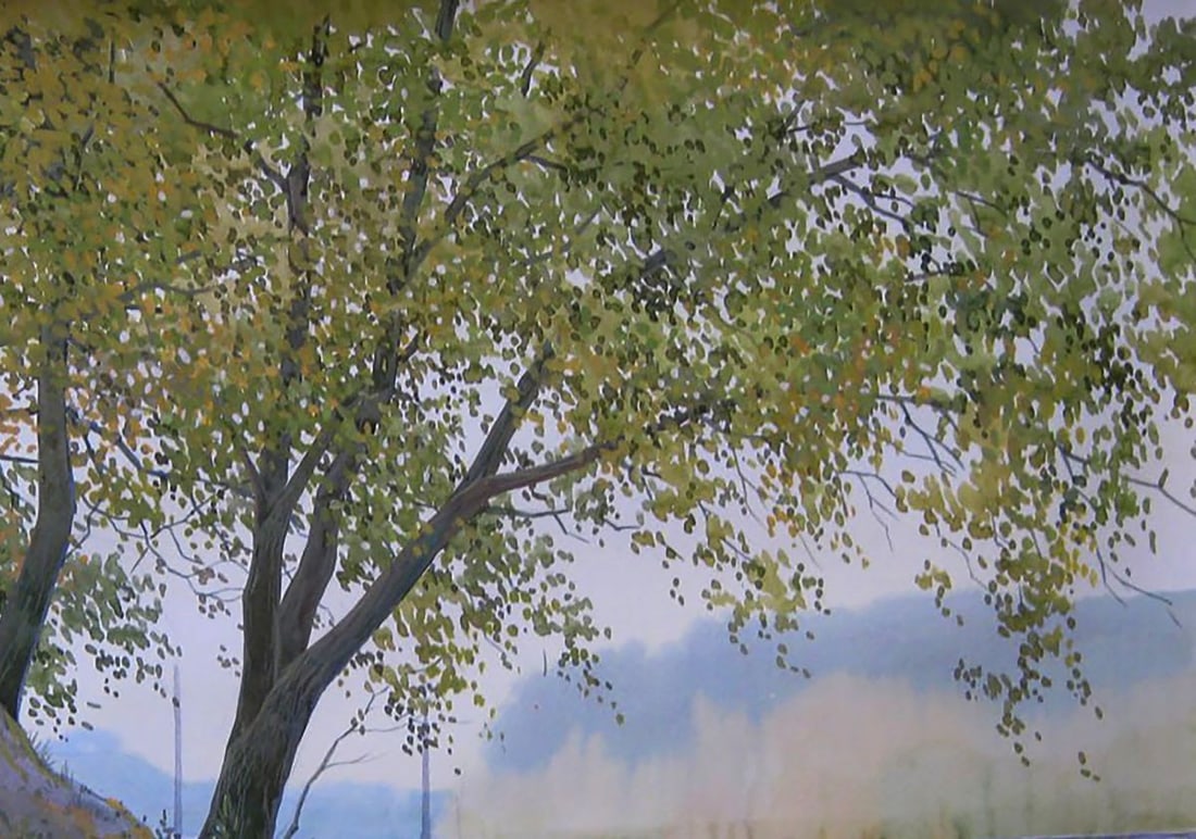 Watercolor painting Autumn morning Valery Savenets - 5