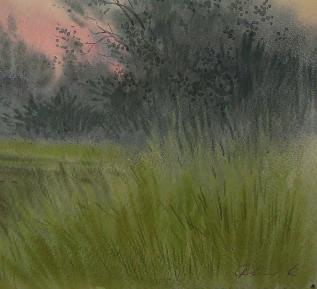 Watercolor painting Before the rain Valery Savenets - 2