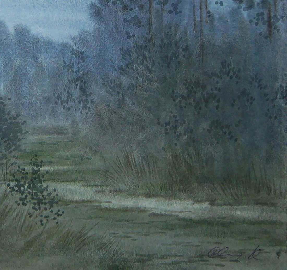 Watercolor painting Moonlit Night Valery Savenets - 2