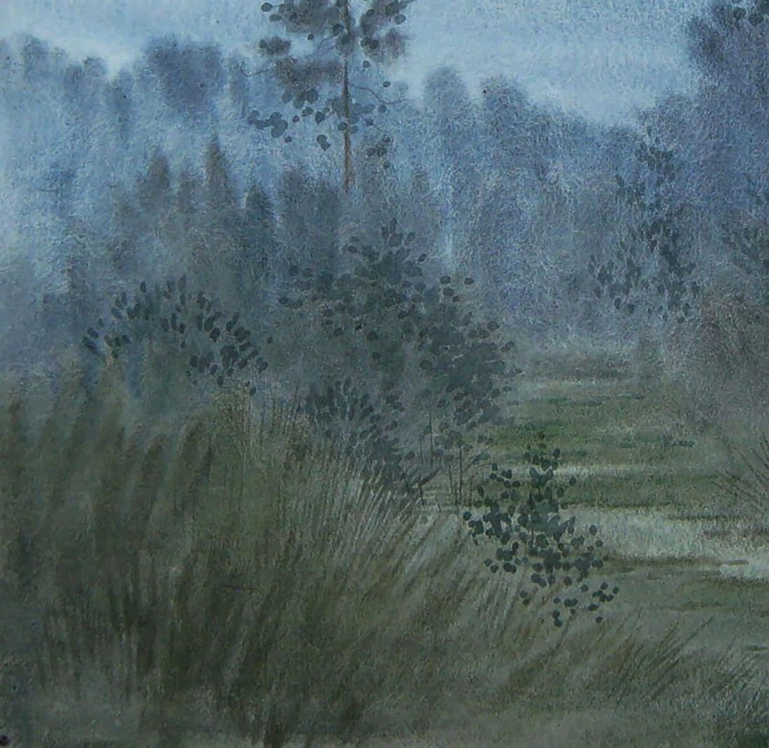 Watercolor painting Moonlit Night Valery Savenets - 3
