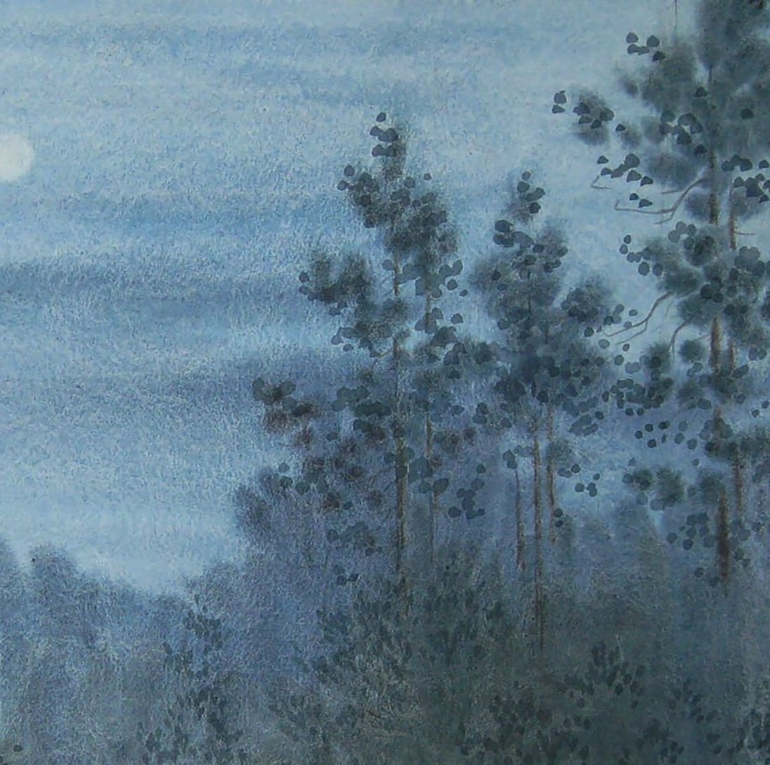 Watercolor painting Moonlit Night Valery Savenets - 5