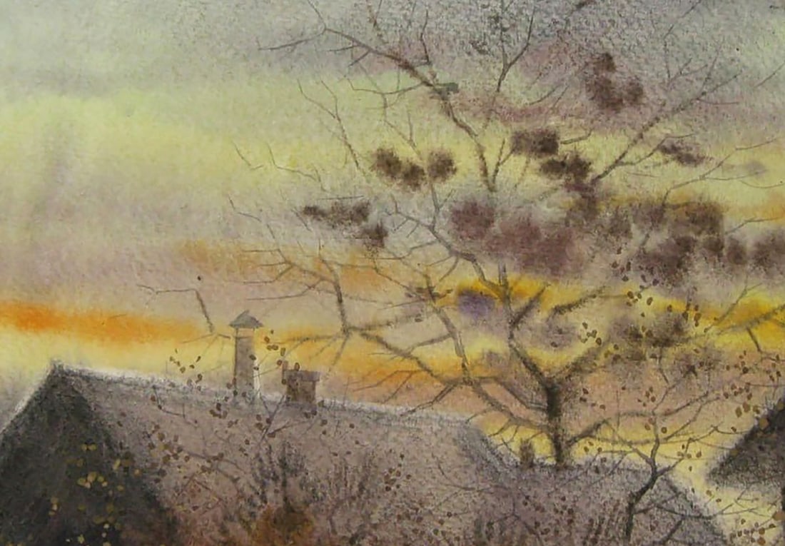Watercolor painting Winter is coming Valery Savenets - 6