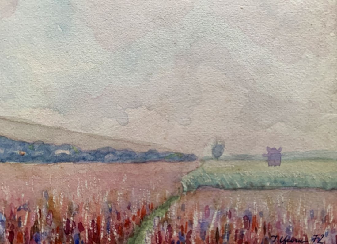 Watercolor painting Overlooking the wheat fields Ivan Tsyupka - 2