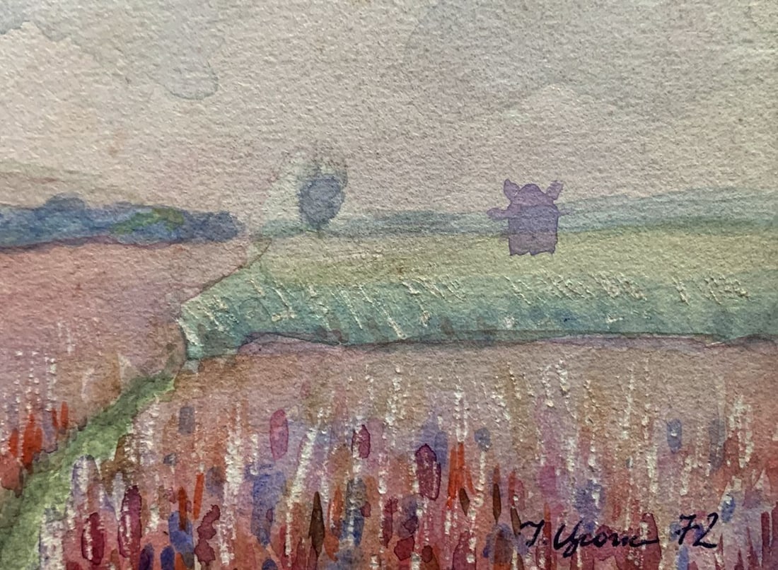 Watercolor painting Overlooking the wheat fields Ivan Tsyupka - 3