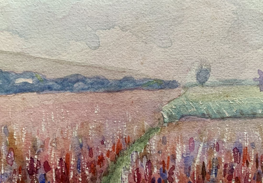 Watercolor painting Overlooking the wheat fields Ivan Tsyupka - 4