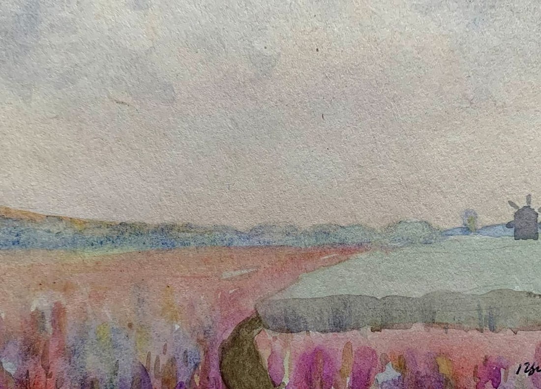 Watercolor painting Clouds above the field Ivan Tsyupka - 4
