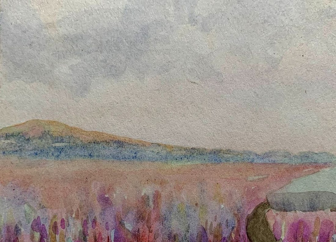 Watercolor painting Clouds above the field Ivan Tsyupka - 5