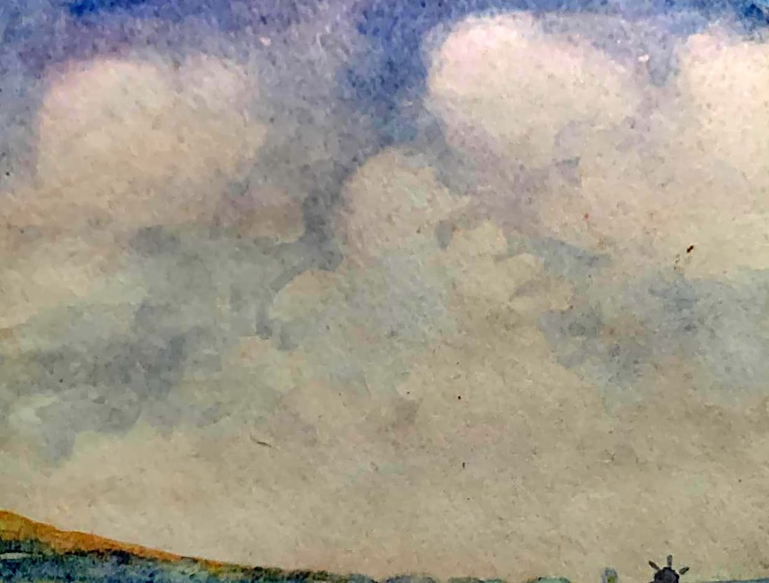 Watercolor painting Clouds above the field Ivan Tsyupka - 7