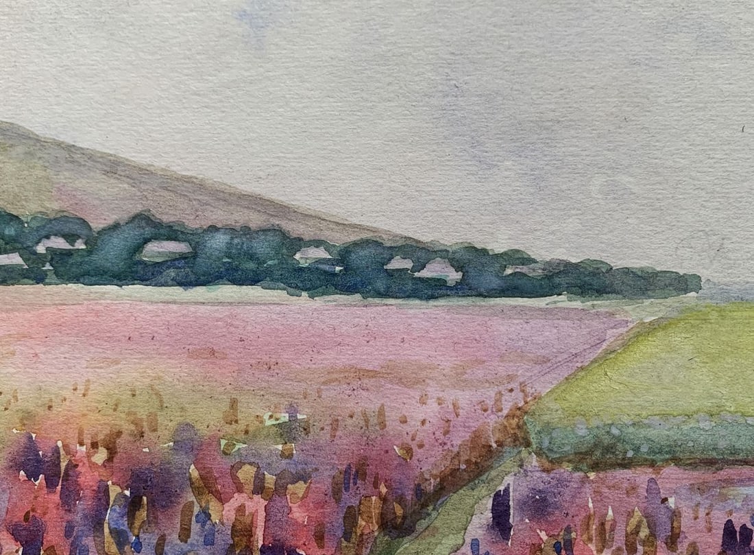 Watercolor painting Mill in the wheat fields Ivan Tsyupka - 4