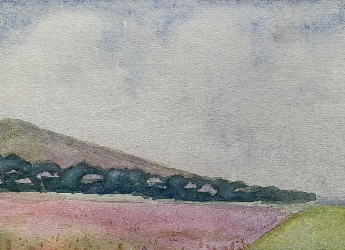 Watercolor painting Mill in the wheat fields Ivan Tsyupka - 5