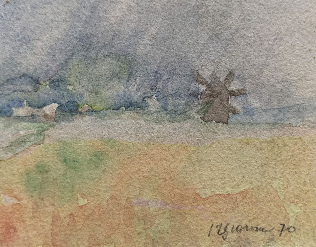 Watercolor painting Rain is coming to the field Ivan Tsyupka - 2