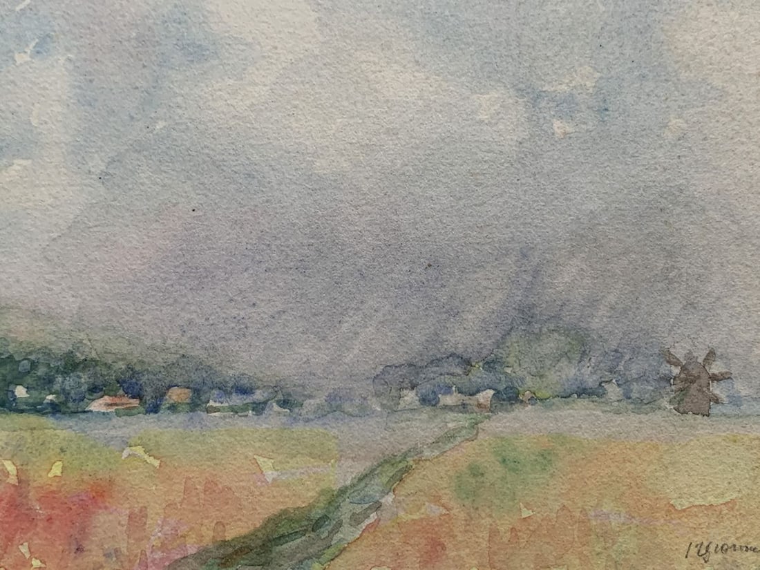 Watercolor painting Rain is coming to the field Ivan Tsyupka - 4
