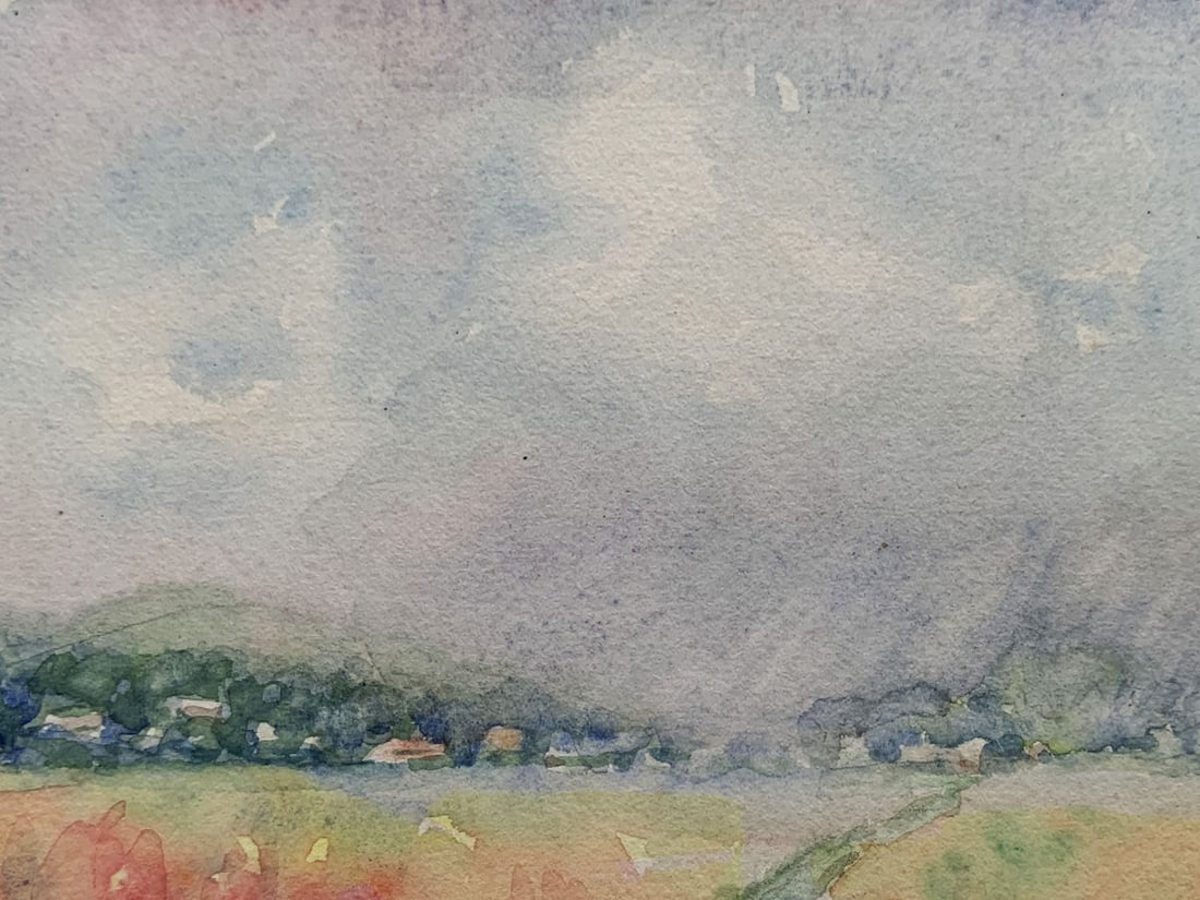 Watercolor painting Rain is coming to the field Ivan Tsyupka - 5