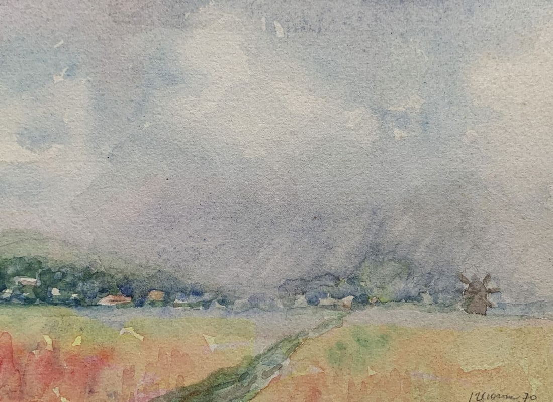 Watercolor painting Rain is coming to the field Ivan Tsyupka - 7