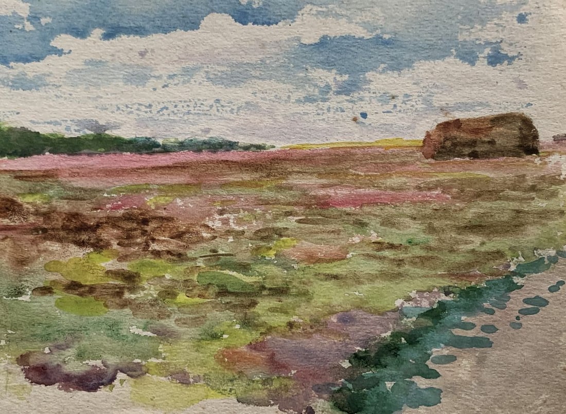 Watercolor painting Fresh haystacks Ivan Tsyupka - 3
