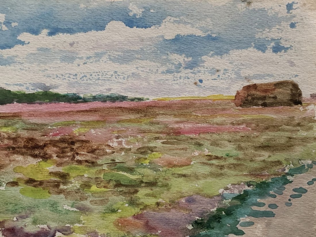 Watercolor painting Fresh haystacks Ivan Tsyupka - 4