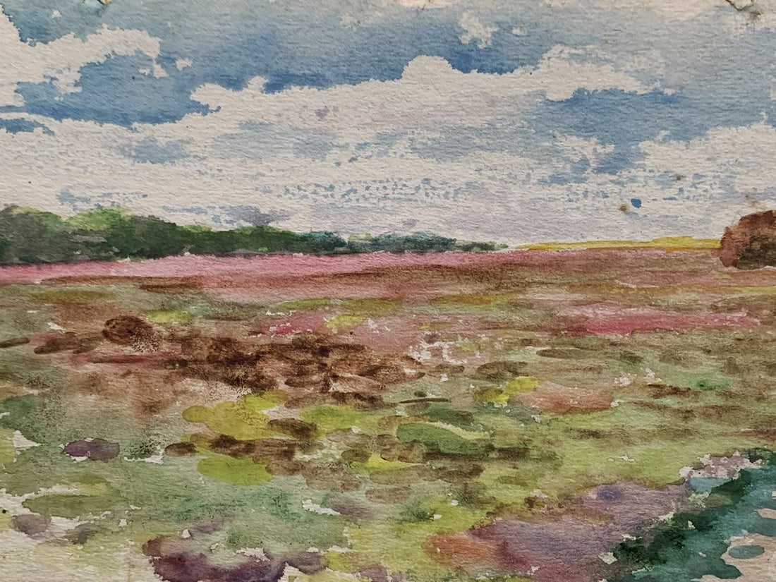Watercolor painting Fresh haystacks Ivan Tsyupka - 5